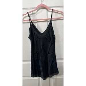 Sofia Made in Italy Gray Satin Spaghetti Strap Tank, S